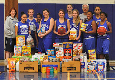 The Cheer/Dance team collected clothing/food for the Lindenhurst Sandy relief