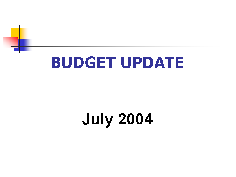 Budget Update