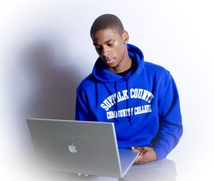 Student and laptop