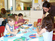 Children With Teacher having a snack